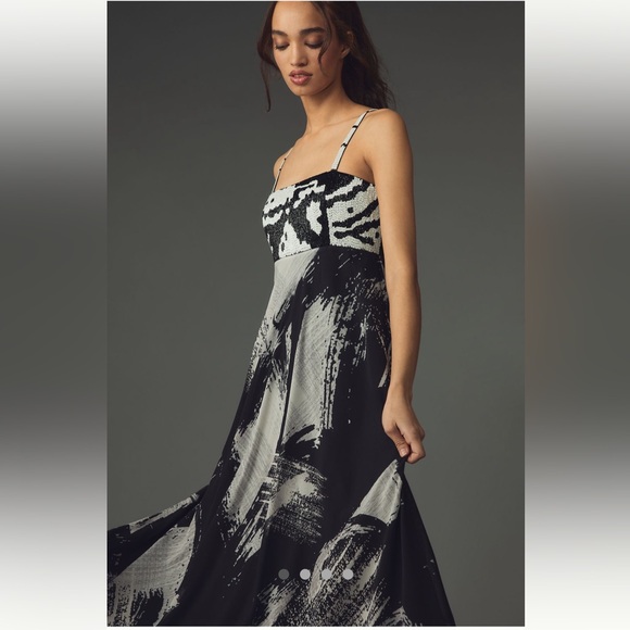 Anthropologie NWT Abstract Tiered Midi Dress size XXS. - Picture 1 of 9